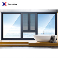 Ventanas Abatibles de Aluminio de Estilo Europeo Moderno, Doble Acristalamiento, Impermeables, Insonorizadas, Resistentes a Huracanes, Personalizadas para Exteriores