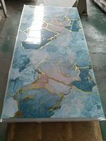 Panneau mural en PVC imitation marbre pour la décoration intérieure, revêtement UV, résistant à l'humidité