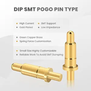 Personalizar longitud carrete 5mm embalaje 5V2A 12V 2A DIP solo Pin chapado en oro Pcb Pogo Pin conector