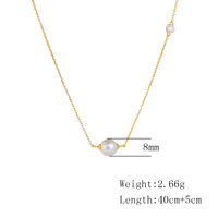Collar de Perla Natural Individual de Plata de Ley 925, Simple y Pequeño, con Baño de Oro Vermeil, Bajo MOQ
