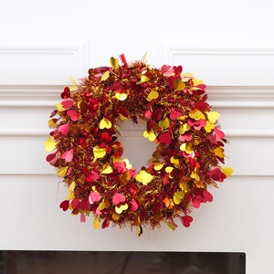 Guirlande de Noël artisanale en PET, décoration de porte en forme de cœur pour la Saint-Valentin, décoration pour hôtel, centre commercial, mobilier - Product Image 1