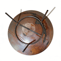Brasero rond en acier Corten robuste avec pieds trépieds pour patio extérieur, jardin et camping
