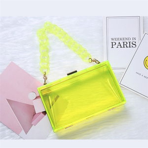 Bolso <span class=keywords><strong>de</strong></span> mano con caja acrílica cuadrada transparente con cuentas a la moda, bolso <span class=keywords><strong>de</strong></span> <span class=keywords><strong>fiesta</strong></span> <span class=keywords><strong>de</strong></span> noche con cadena para mujer - Product Image 4