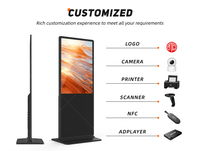 Monitor LCD con Pantalla Táctil de 32 43 55 65 Pulgadas, WiFi 4K, con Soporte de Pie, Sistema Operativo Android/Windows, Señalización Digital para Ascensores y Orientación