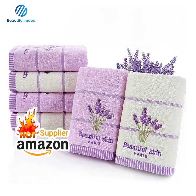 Luxury hotel collection embroidered hand towels 100% cotton white hotel supplies custom logo