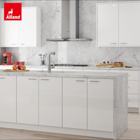 Allandgroup UK Project - Nouveau type de meuble moderne - Armoire de cuisine avec porte en acrylique laqué blanc crème brillant
