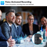 Aomago Porte-clés mince Enregistreur vocal audio Mini appareil d'enregistrement numérique portable avec fonction de lecture de musique