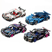 Set de Bloques de Construcción de Auto Deportivo Lele Brother, Modelo de Vehículo de Carreras 1:18, Juguete de Retroceso, Regalo para Niños y Adultos