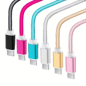 1m Fast Charging <b>Usb</b> c Phone <b>Cable</b> Nylon Braided Data <b>Cable</b> Type-c Charging <b>Cable</b> - Product Image 1