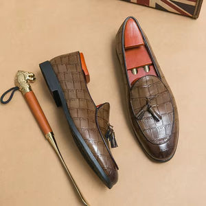 Chaussures Oxford pour hommes de style britannique de haute qualité, en cuir véritable, à enfiler, pour le bureau, les occasions formelles, les mariages - Product Image 6