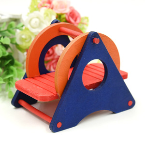 Balançoire arc-en-ciel en bois, jouet d'exercice pour hamster, 12x8.5x10cm, pour petits animaux de compagnie - Product Image 1