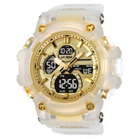 Jam Tangan Sport Analog Digital Pria 5BAR Tahan Air Bercahaya Kronograf Alarm Tampilan Hari Tali TPU