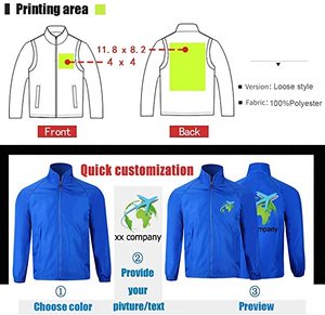 Custom <strong>Long</strong> Sleeved Windbreaker <strong>Jacket</strong> Printed logo for <strong>Men</strong> - Product Image 6