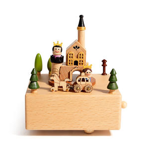 Carruaje completo de madera maciza caja de música de dibujos animados giratorio de 2 <span class=keywords><strong>a</strong></span> 4 <span class=keywords><strong>A</strong></span>ÑOS NIÑOS iluminación Unisex juguete para regalo adornos - Product Image 4