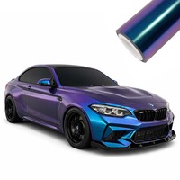Film de protection PET résistant aux rayures, effet satiné métallisé violet bleu diamant, pour améliorer l'apparence du véhicule