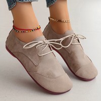 Chaussures Boccon à lacets pour femmes 2025 – Nouveaux mocassins plats printemps/automne en cuir souple vintage, élégants à enfiler, dessus mat, bout peu profond
