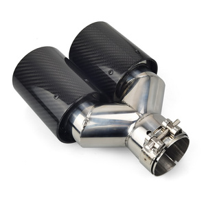 מפעל יצוא m ביצועים שרוף כחול פליטה כפולה טיפים סיבי פחמן Y סוג עבור modifly רכב עמעם צינור לקשט - Product Image 5