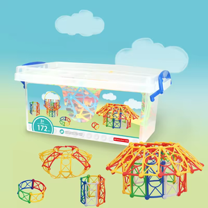 Jouets éducatifs intéressants à faire soi-même, blocs de construction en plastique, 172 pièces, jeu de blocs magiques multicolores pour enfants - Product Image 2