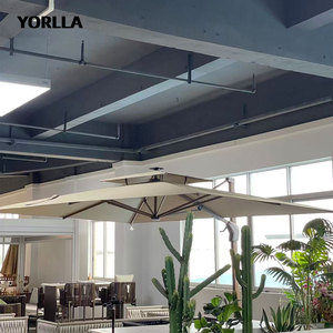 <span class=keywords><strong>Parasol</strong></span> cantilever en aluminium robuste avec <span class=keywords><strong>éclairage</strong></span> <span class=keywords><strong>LED</strong></span> solaire rotatif à 360° <span class=keywords><strong>pour</strong></span> terrasse - Product Image 4