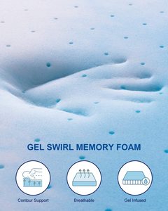 4 Inch Memory <span class=keywords><strong>Foam</strong></span> Mattress Topper Đầy Đủ, Gel Swirl <span class=keywords><strong>Foam</strong></span> Giường Toppers Thông Gió Nệm Topper - Product Image 5
