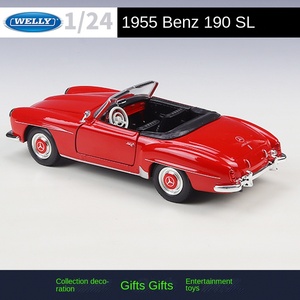 WELLY 1:24 Voiture métallique Mer-ce-des Benz 1955 Modèle classique <span class=keywords><strong>190SL</strong></span> Modèle réduit de voiture en alliage pour collection et cadeau d'anniversaire - Product Image 4