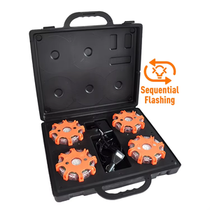 Caja de mano de semáforos LED recargables de 4 piezas con luz de advertencia de escena giratoria de seguridad intermitente - Product Image 1