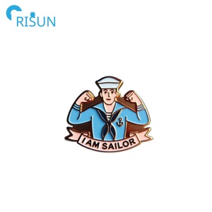製造 金属製 セーラー ピンバッジ カスタム エナメル 英国海軍 潜水艦 セーラー ラペルピン 錨 セーリング 船長 ピンブローチ - Product Image 5