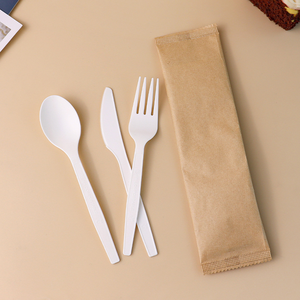 مجموعة أدوات مائدة قابلة للتحلل بنسبة 100٪ مصنوعة من نشا الذرة للاستخدام في المطاعم والحفلات - Product Image 4