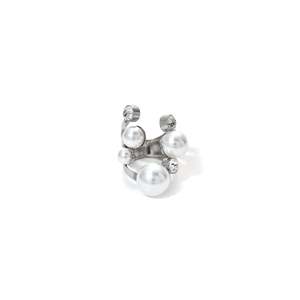 Bagues tendance en acier inoxydable 316L avec placage or PVD, design durable et résistant orné de perles et de cristaux - Product Image 1