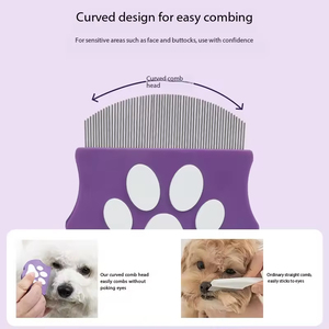 Peigne anti-<span class=keywords><strong>puces</strong></span> moderne pour chiens et chats, pour le soin du visage des animaux, élimine les <span class=keywords><strong>puces</strong></span>, les tiques, les pellicules et les nœuds, peigne à dents fines pour chiens et chats - Product Image 3