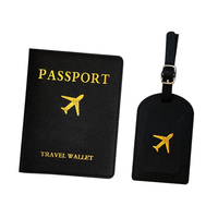 Ensemble de protège-passeport et d'étiquettes à bagages avec logo personnalisé, étiquettes à bagages imprimées par sublimation, étiquettes à bagages vierges