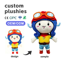 MOQ Rendah Boneka Hewan Isi Kapas PP Berkualitas Tinggi dengan Bentuk dan Warna Kustom, Mainan Boneka Superhero, Boneka Plush