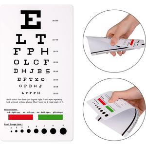Tabla optométrica Tamaño de bolsillo Herramienta de medición de agudeza visual de <span class=keywords><strong>6</strong></span> pies con regla y medidor de pupila para médicos Estudiantes Familias - Product Image 1