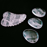 Kit d'outils de massage Gua Sha en quartz transparent et jade pour le corps, à faire soi-même