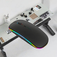 Mouse BT nirkabel, Portabel Mini ultra-tipis ergonomis vertikal dapat diisi ulang pelacakan optik untuk laptop produk stok