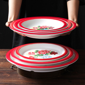 Xiangyuan <b>Melamine</b> <b>Plates</b> Round Deep Dish With Floral Pattern For Wedding Restaurant Use - Product Image 2