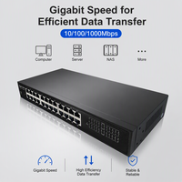 Switch Jaringan Gigabit 24 Port 10/100/1000Mbps Full Duplex Ethernet dengan Dukungan VLAN untuk CCTV