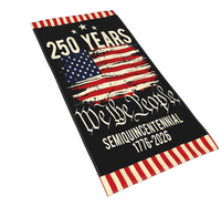 Serviette de plage personnalisée avec logo, motif drapeau USA 250e anniversaire de l'indépendance 1776-2026, sans sable