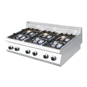 Commercial industrial NG LPG cooker cooking machine gas style counter top burner energy saving gas 6 burners gas range