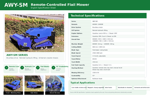 Tondeuse professionnelle télécommandée sur chenilles de 900 mm de large pour la coupe de l'herbe dans les vergers, les fermes solaires et l'aménagement paysager en pente - Product Image 6