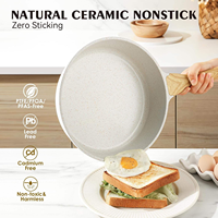 Ensemble de poêles à frire avec poignée amovible, nouveau style pour une cuisson efficace, moderne, grand modèle, blanc laiteux