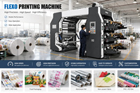 Machine d'impression flexographique automatique à haute vitesse 6 couleurs pour sachets alimentaires, sacs en plastique, sacs en papier, tubes et emballages