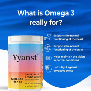 Omega 3 y aceite de pescado de marca privada de alta calidad que favorecen la función del corazón, el cerebro y la visión, y reducen el estrés en cápsulas blandas. - Product Image 2