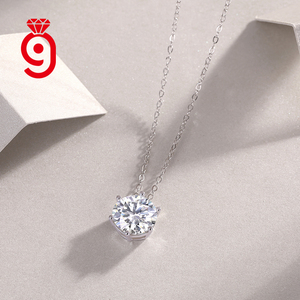 Collar con Colgante de Moissanita Minimalista de 1.0ct, Color D, Forma de Burbuja, Plata 925, Joyería Moderna con Certificado GRA para Mujer, Regalo - Product Image 3