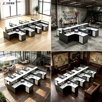 Bureau de travail commercial de luxe JIUSHUN, poste de travail pour employés, cloison de bureau, bureau d'ordinateur