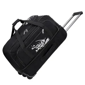 Custom Padded Oxford Duffle Bag Waterproof Trolley Bag Outdoor Travel Bag with wheels Large Inventory