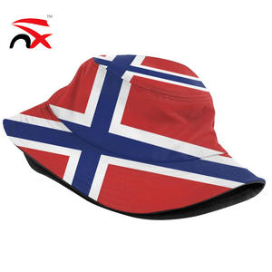 Casquette de pêcheur en polyester avec drapeau de la Norvège, impression numérique personnalisée, best-seller, casquette de pêcheur pour les fans de football norvégiens - Product Image 2