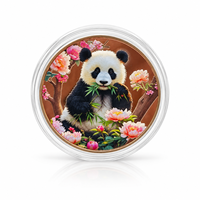 Pièce de monnaie commémorative Panda géant 2026 en métal plaqué argent couleur 3D avec boîtier de présentation en acrylique
