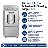 Équipement compact de nettoyage de filtres à particules (DPF) 250L, service de fabrication OEM, filtres d'atelier Flash-JET Eco