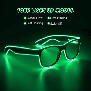 Gafas de Fiesta Rectangulares de Colores con Luz Intermitente LED, Gafas de Sol Cuadradas Portátiles con Luz LED de Neón, Gafas de Fiesta con Batería - Product Image 5